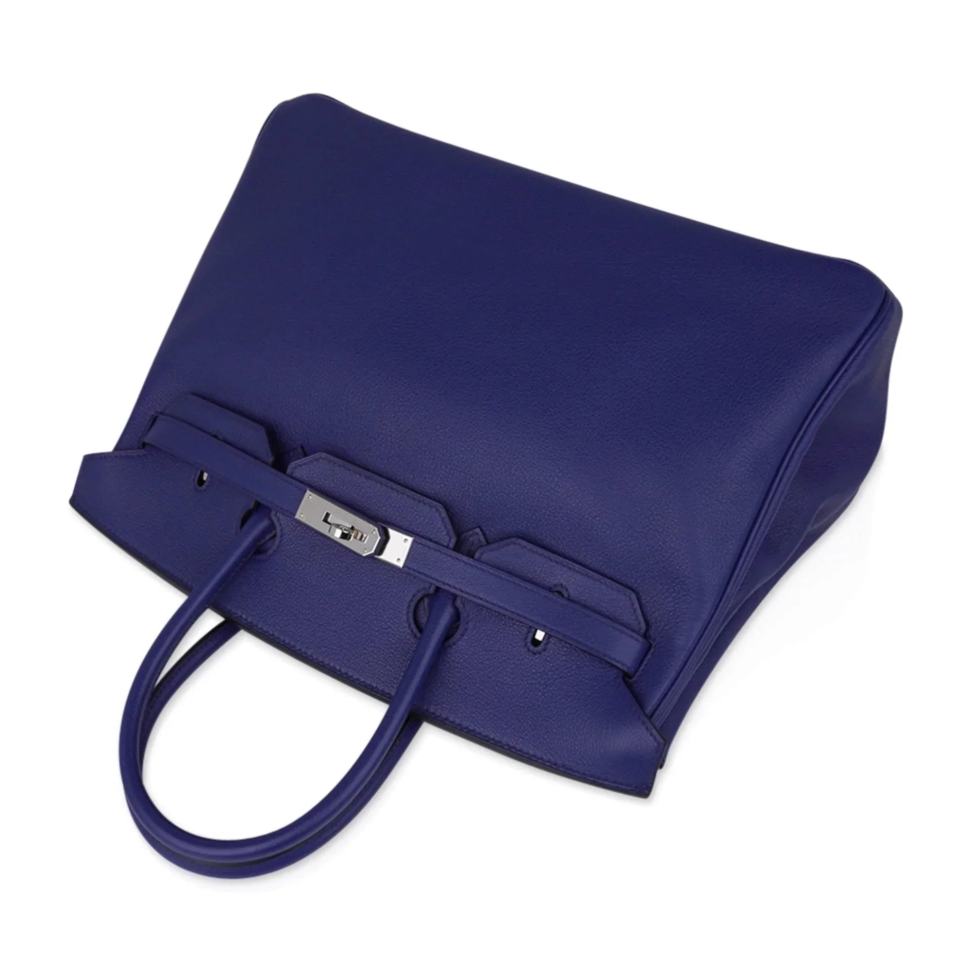 Limited Edition Birkin 35 Bag Blue Sapphire Taurillon Novillo Leather & Toile Sea Surf & Fun