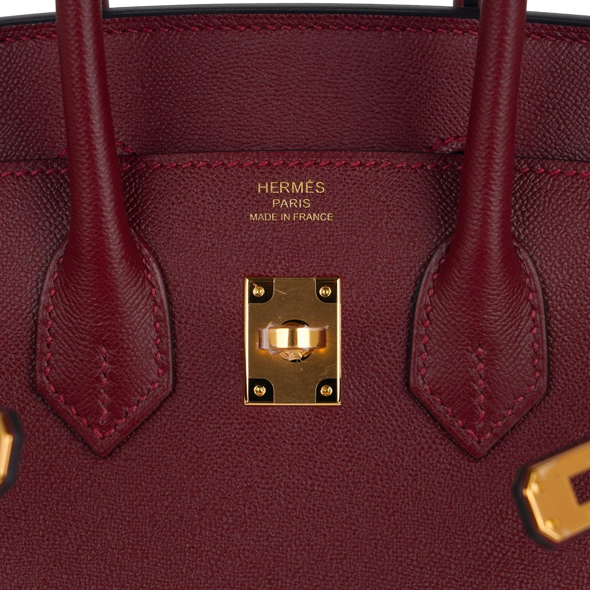 Birkin 25 Bag Sellier Rouge H Gold Hardware Veau Madame Leather