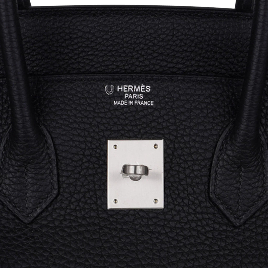Special Order HSS Birkin 35 Bag Black Turquoise Togo Leather with Brushed Palladium Hardware