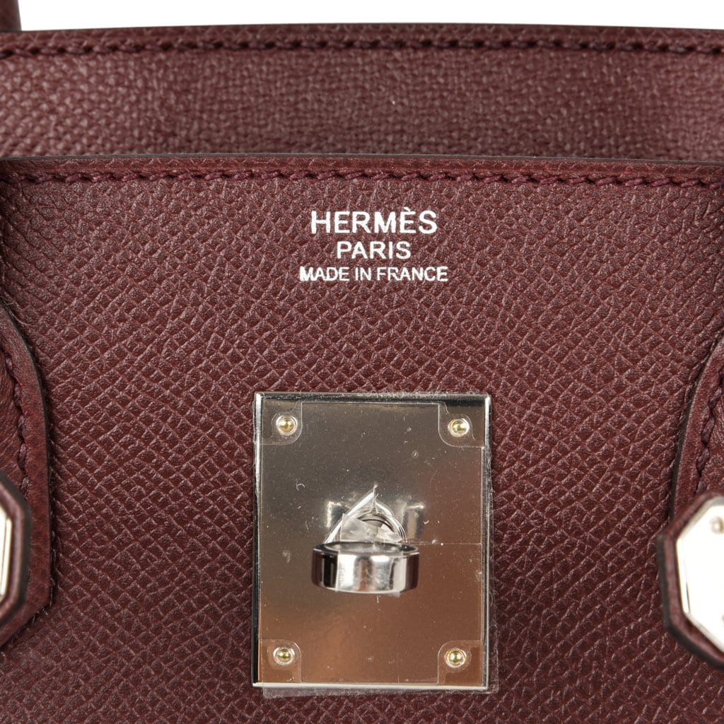 Birkin 30 Bag Bordeaux Epsom Palladium Hardware