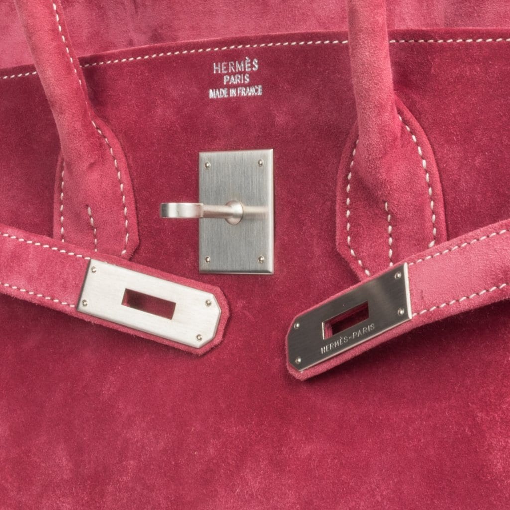 Birkin 35 Bag Fuchsia Pink Doblis Palladium Rare