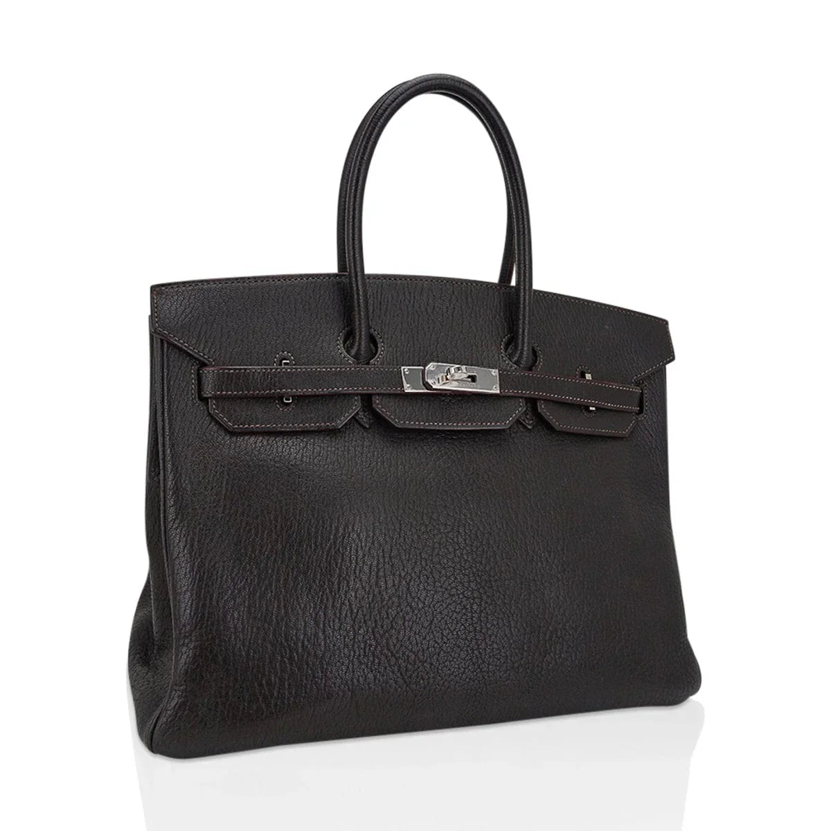 Birkin 35 Bag Cocoan Brown Chevre Leather with Palladium Hardware