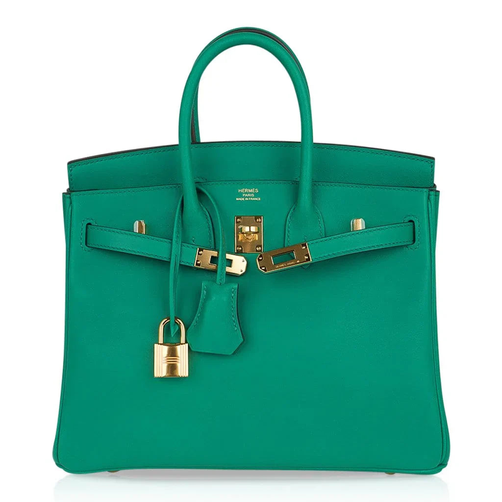 Birkin 25 Bag Vert Vertigo Swift Gold Hardware