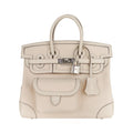 Birkin 25 Cargo Nata Toile Goeland Bag Swift Leather Trim Limited Edition