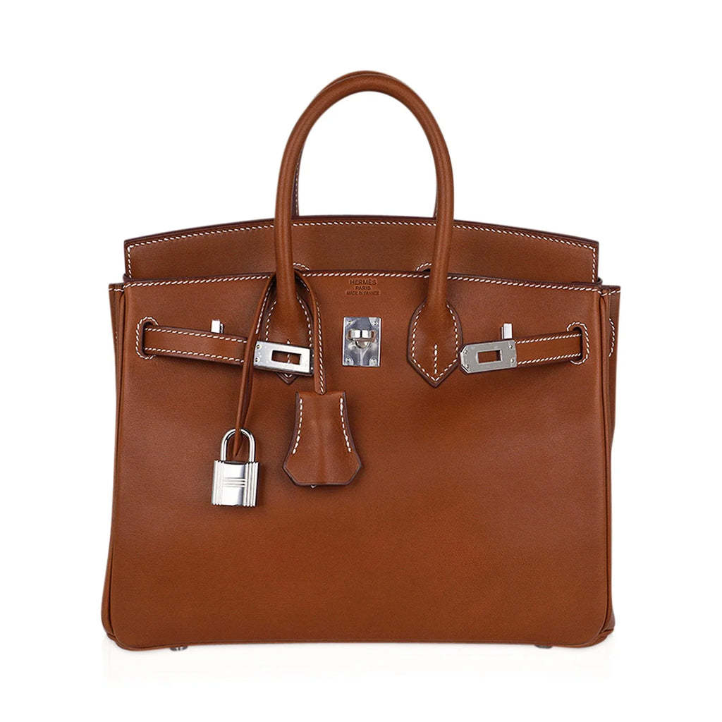 Limited Edition Birkin 25 Fauve Barenia Leather Bag Palladium Hardware