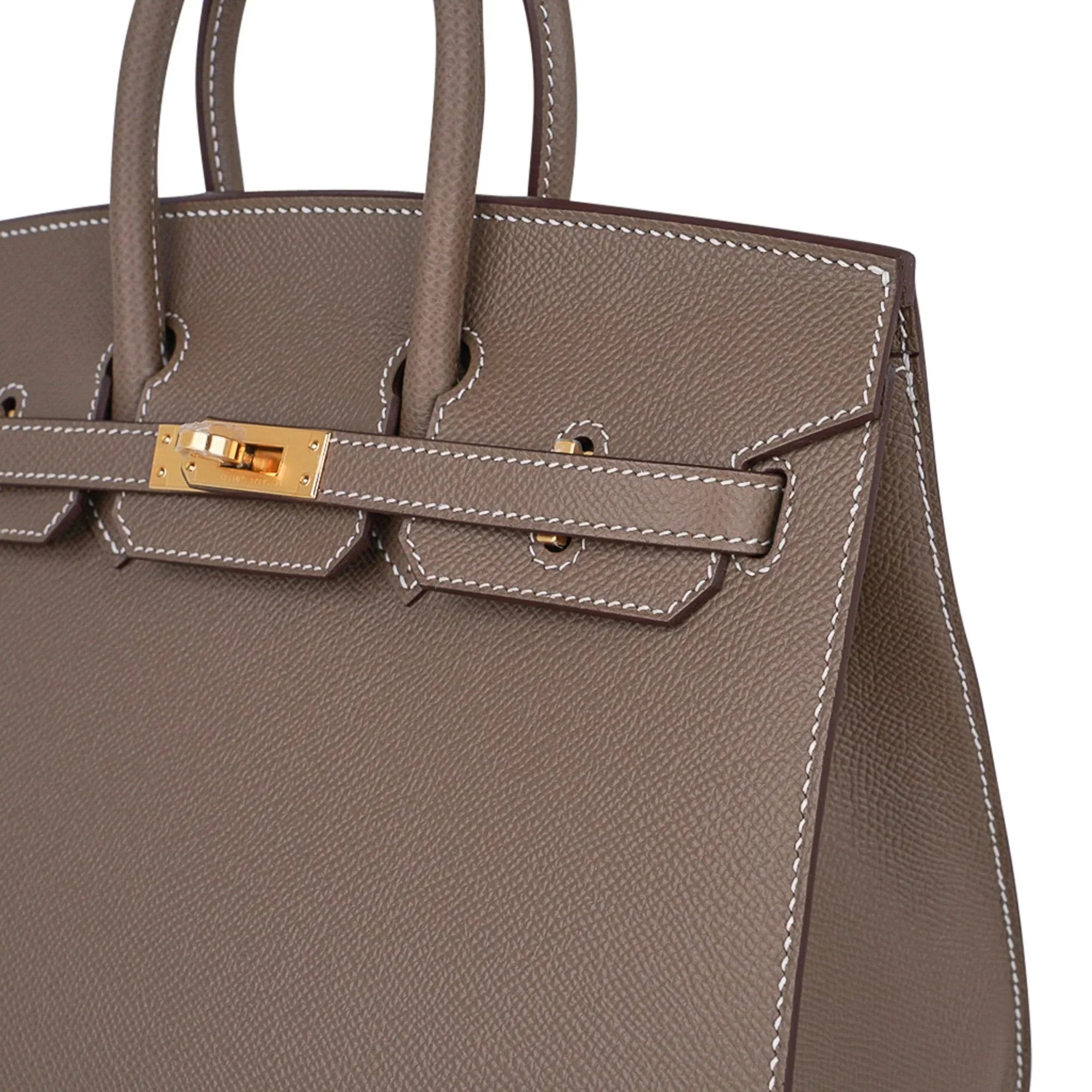 Birkin Sellier 25 Etoupe Gold Hardware Epsom Leather New w/Box