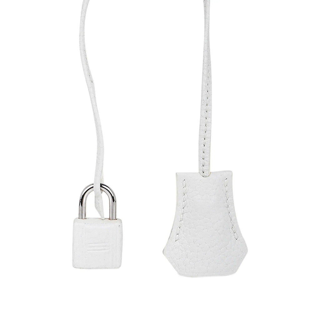 Birkin 35 Bag White Clemence Leather with Palladium Hardware