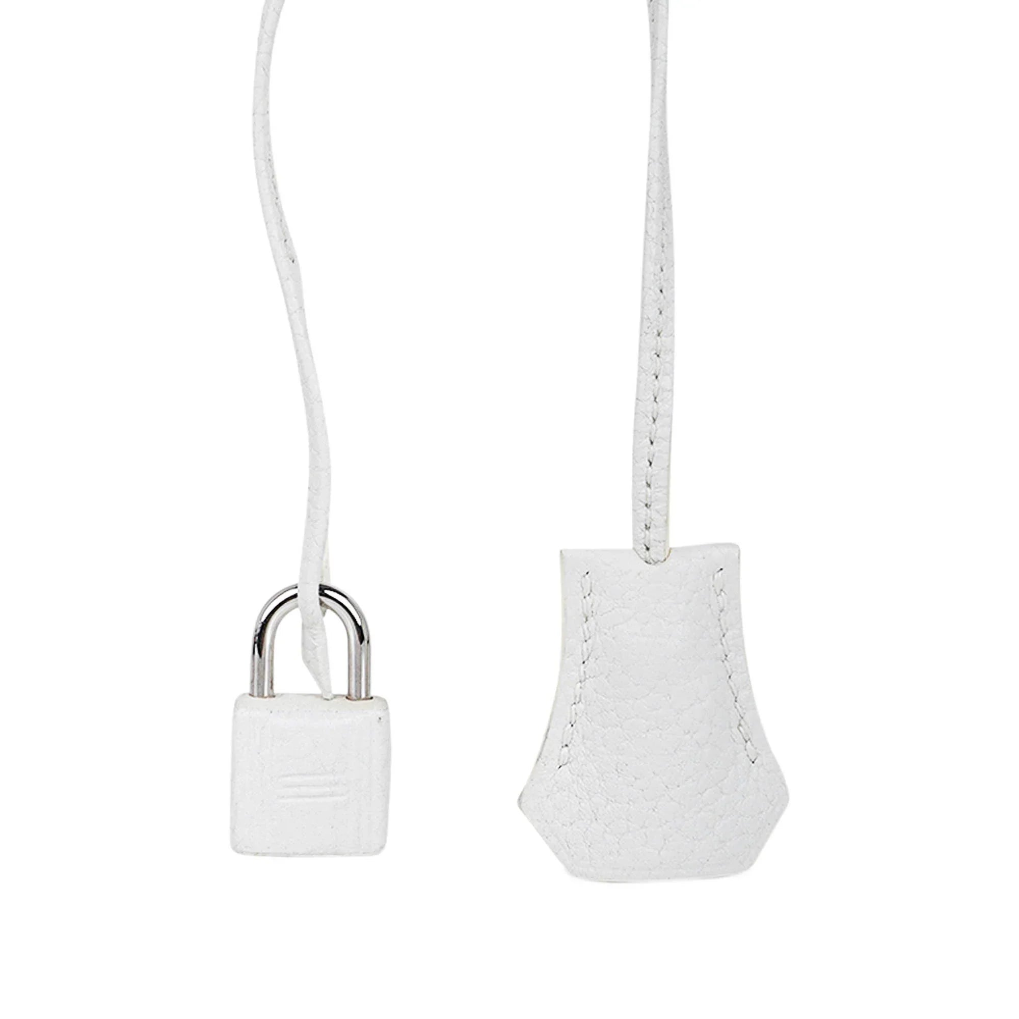 Birkin 35 Bag White Clemence Leather with Palladium Hardware