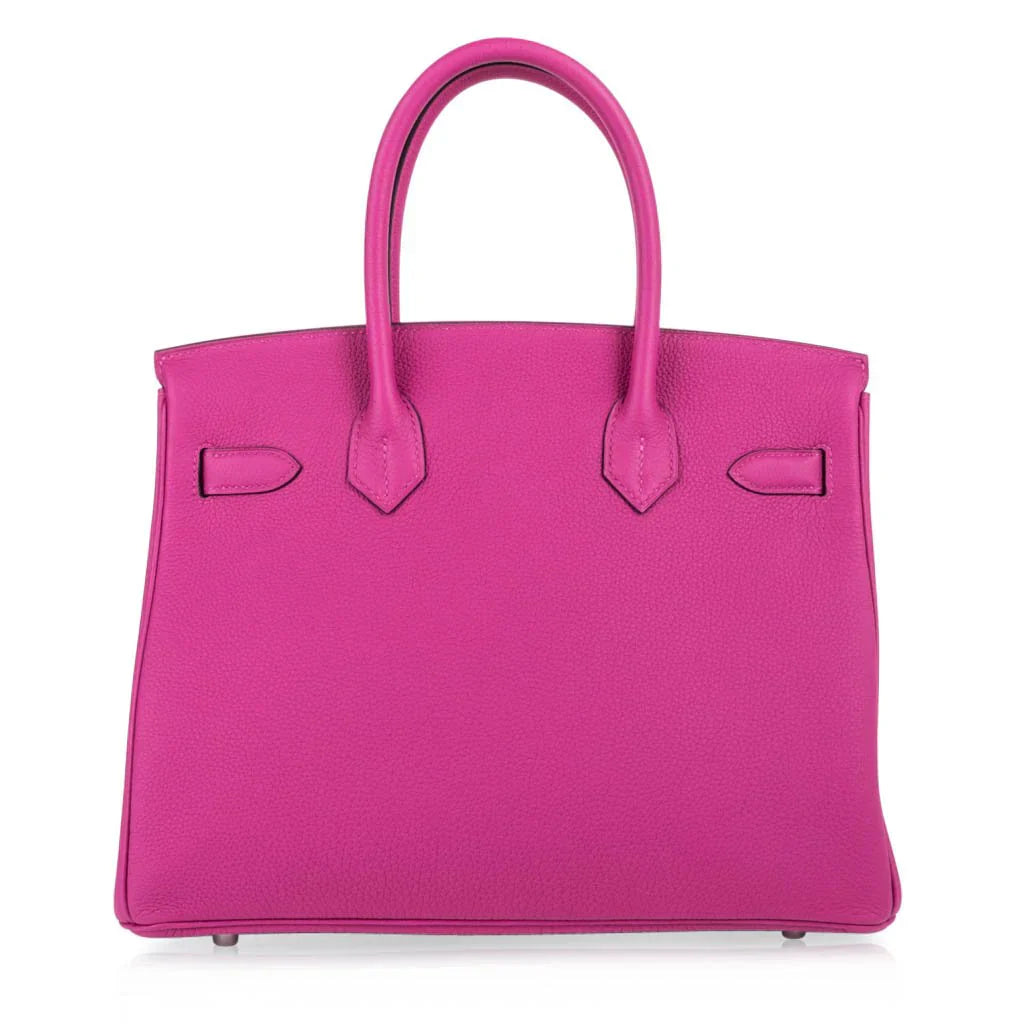 Birkin 30 Bag Rose Pourpre Pink Togo Palladium
