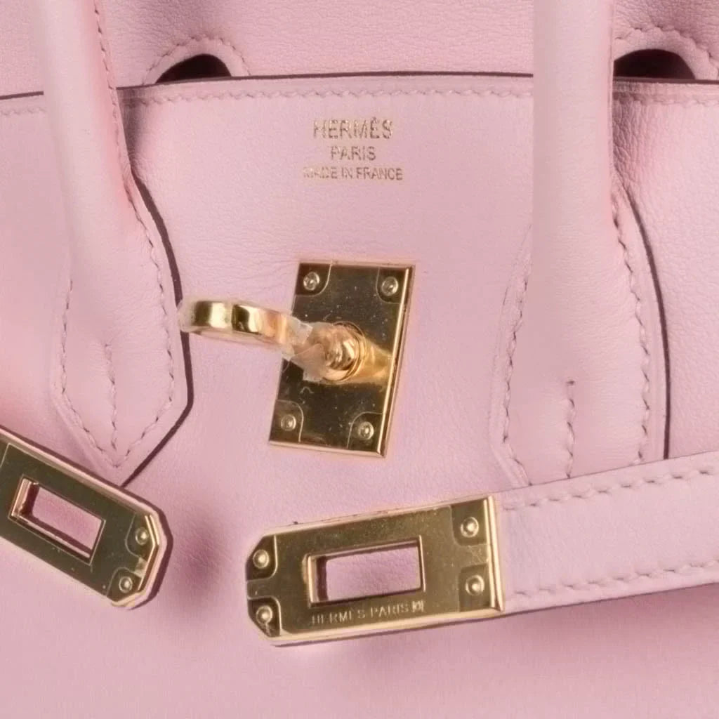Birkin 25 Bag Rose Sakura Swift Gold Hardware Rare