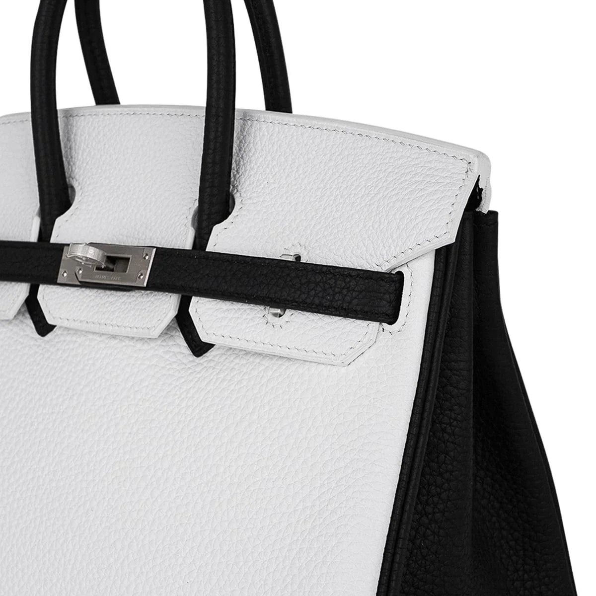 Birkin HSS 25 Bag White w/ Black Brushed Palladium Hardware