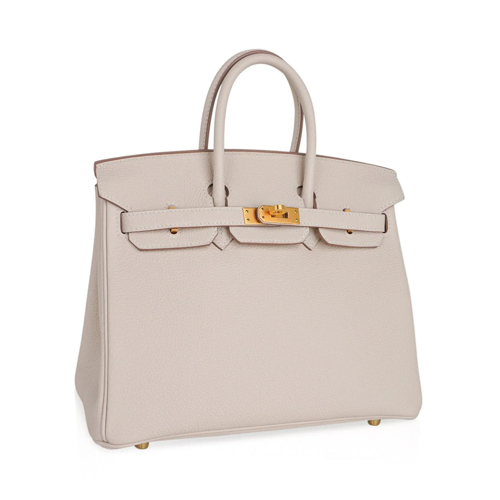 Birkin HSS 25 Bag Beton w/ Pink Rose Pourpre Brushed Gold Hardware Togo