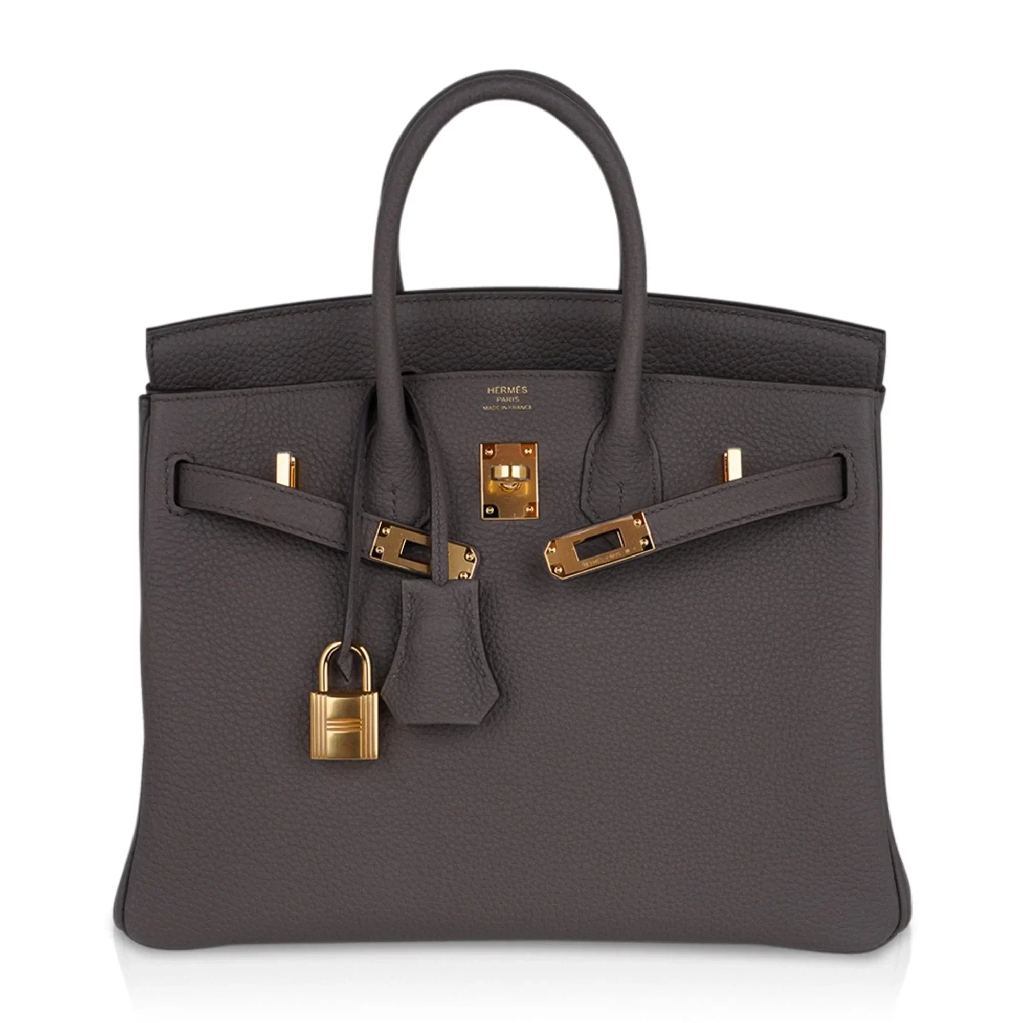 Birkin 25 Bag Etain Gold Hardware Togo Leather New w/Box