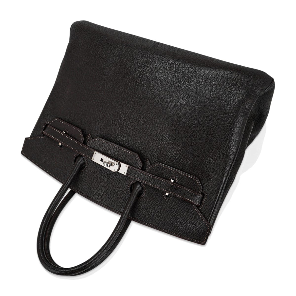 Birkin 35 Bag Cocoan Brown Chevre Leather with Palladium Hardware