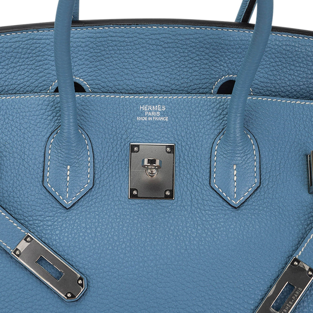 Birkin 35 Bag Blue Jean Togo Leather with Palladium Hardware