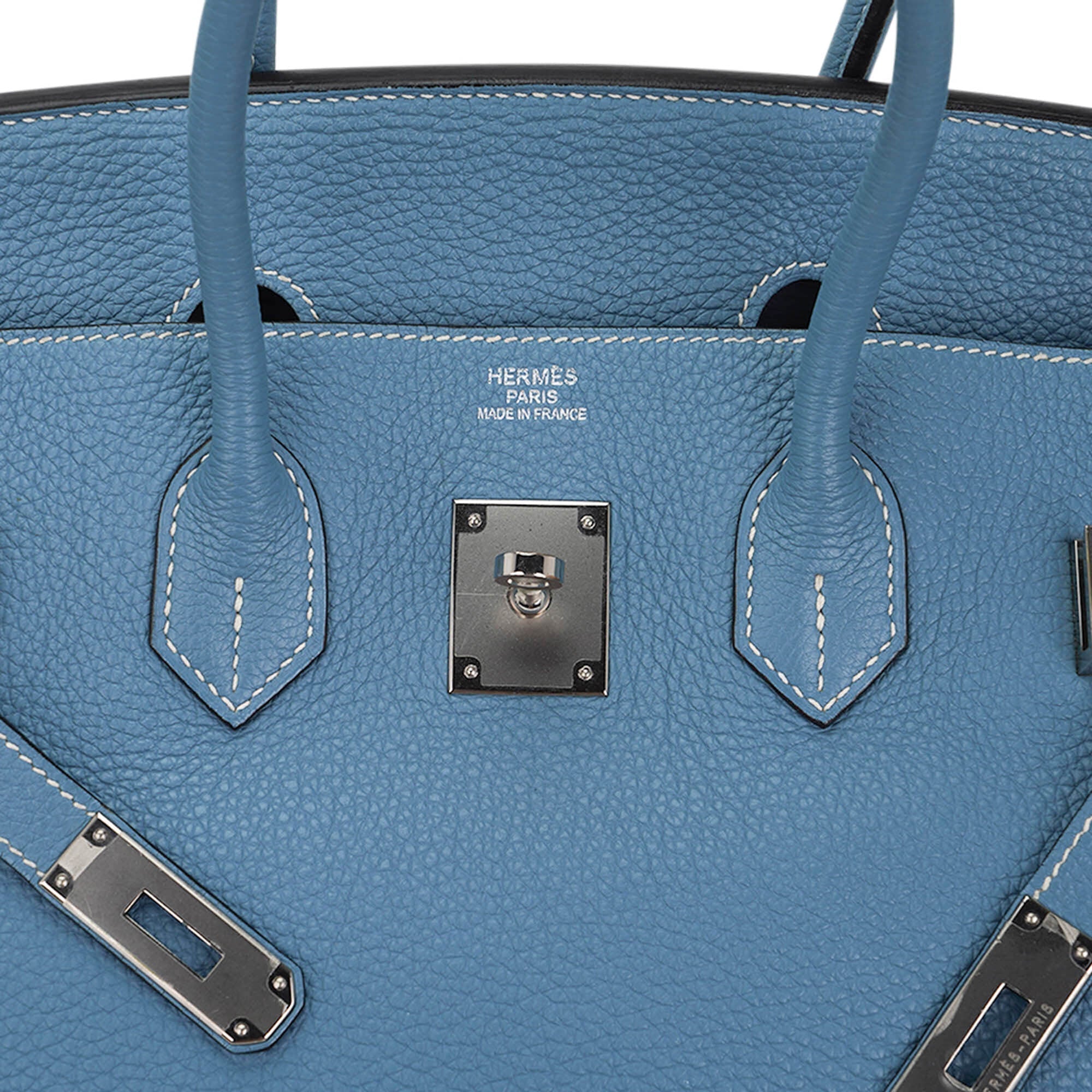 Birkin 35 Bag Blue Jean Togo Leather with Palladium Hardware