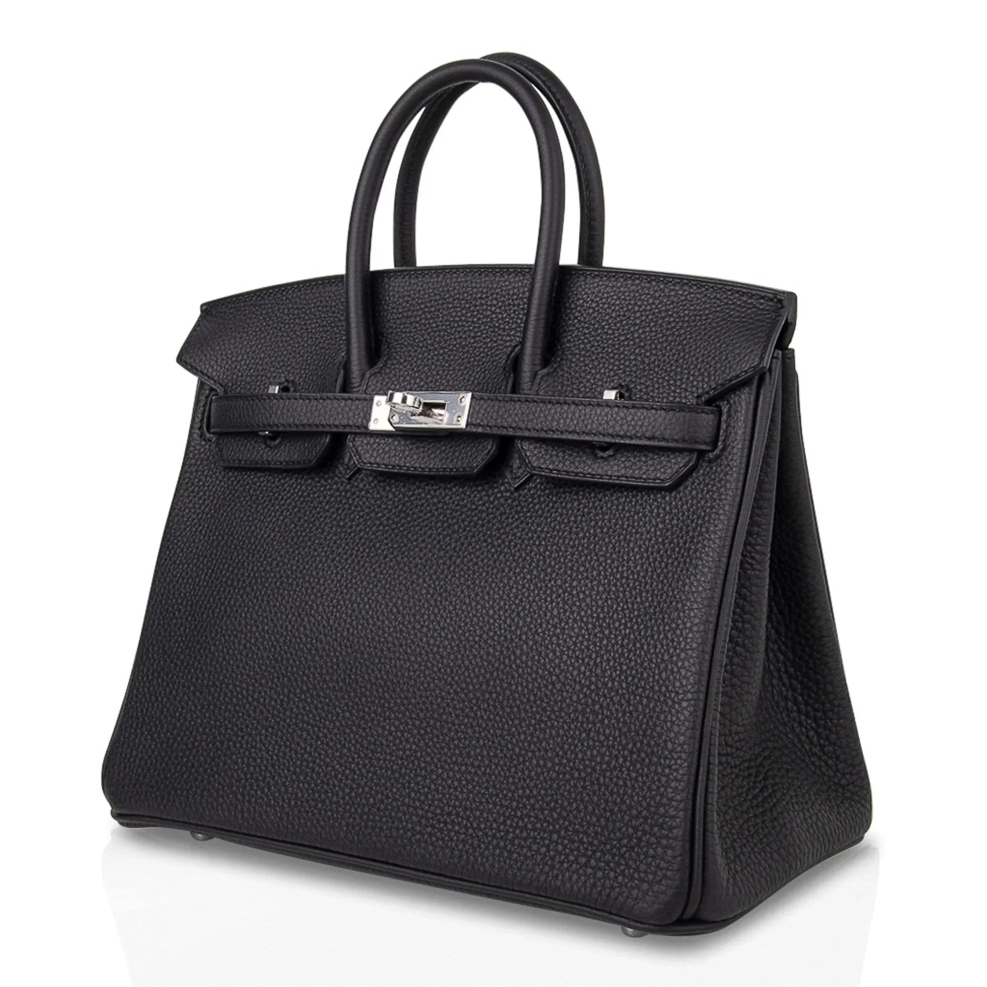 Birkin 25 Bag Black Palladium Hardware Togo Leather