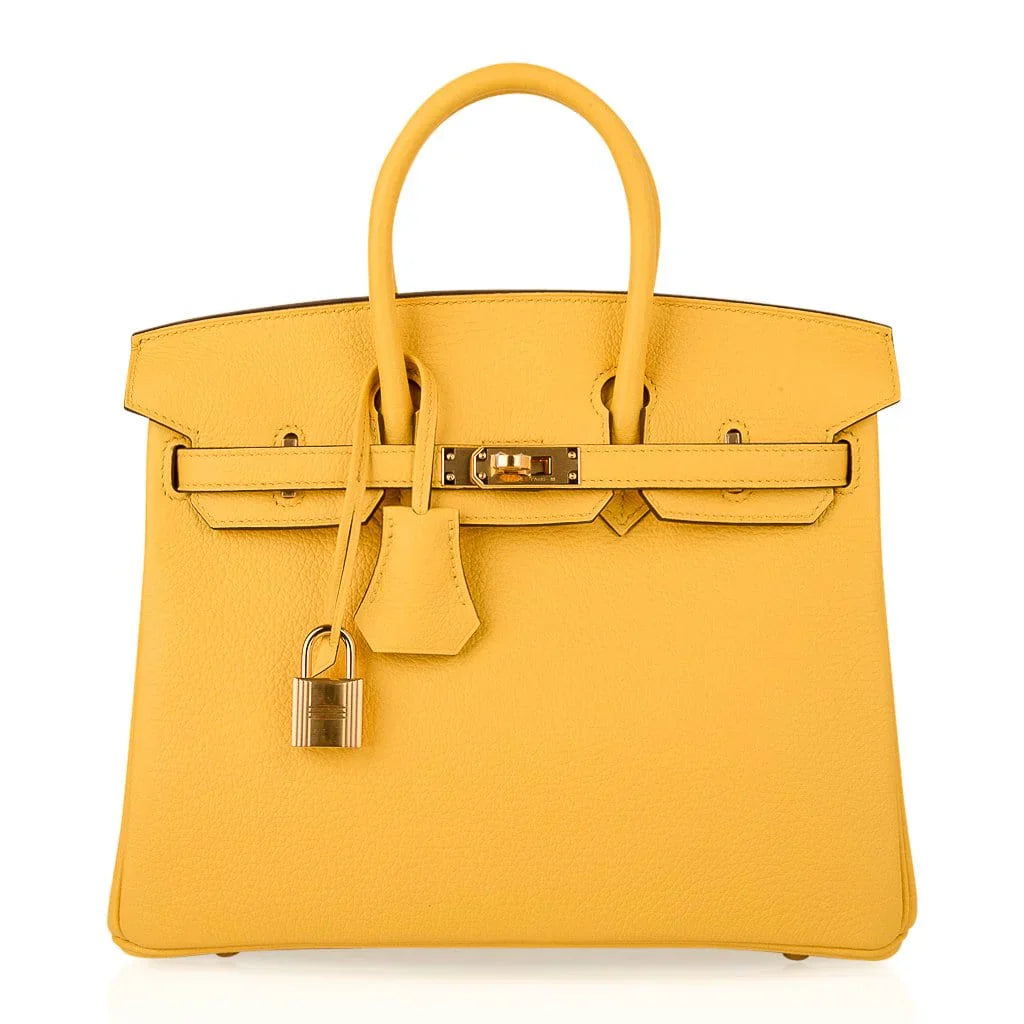 Birkin 25 Bag Jaune de Naples Novillo Gold Hardware