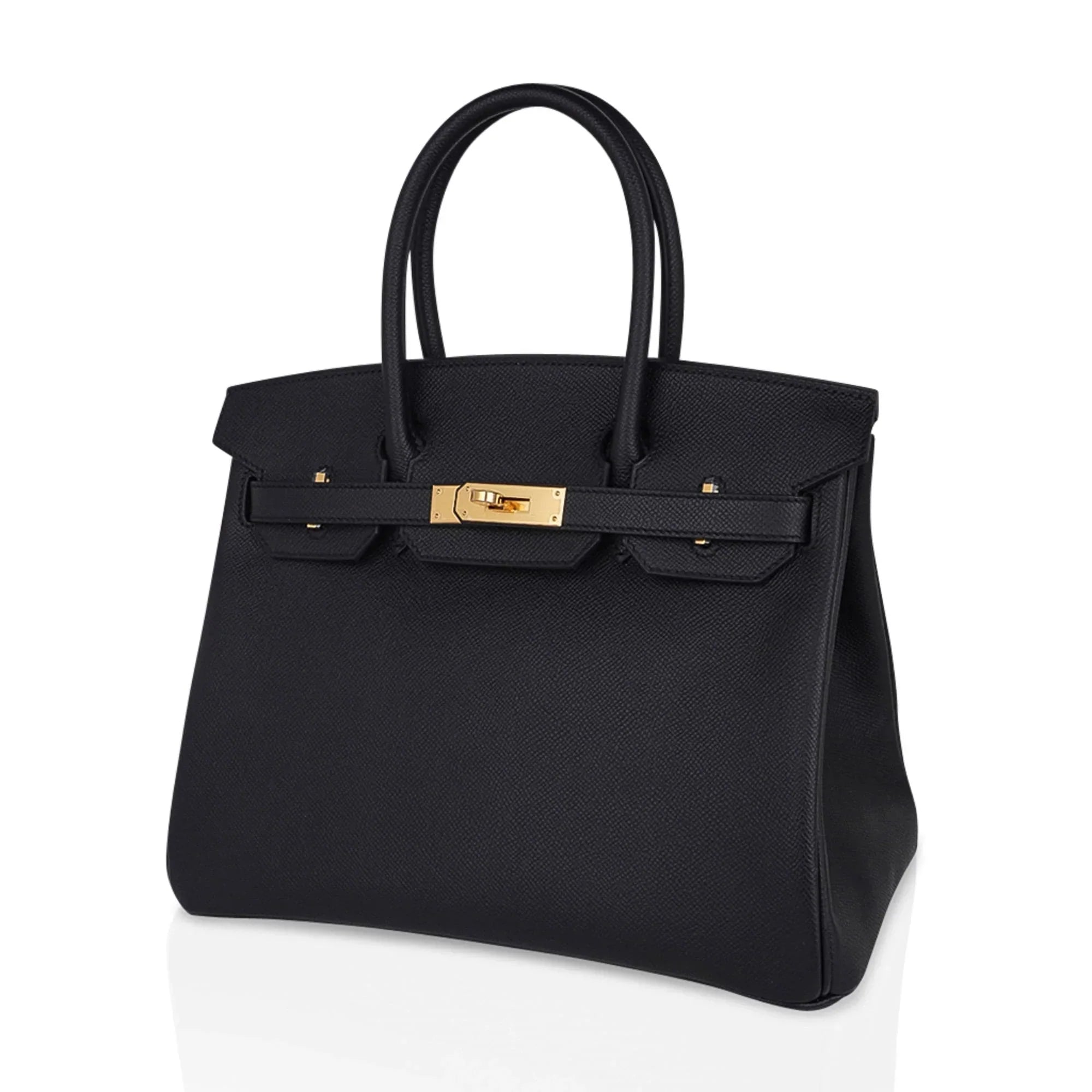 Birkin 30 Bag Black Gold Hardware Epsom Leather New w/ Box