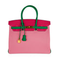 Birkin 35 HSS Bag Rose Confetti/Rose Tyrien/Bamboo Brushed Gold Hardware