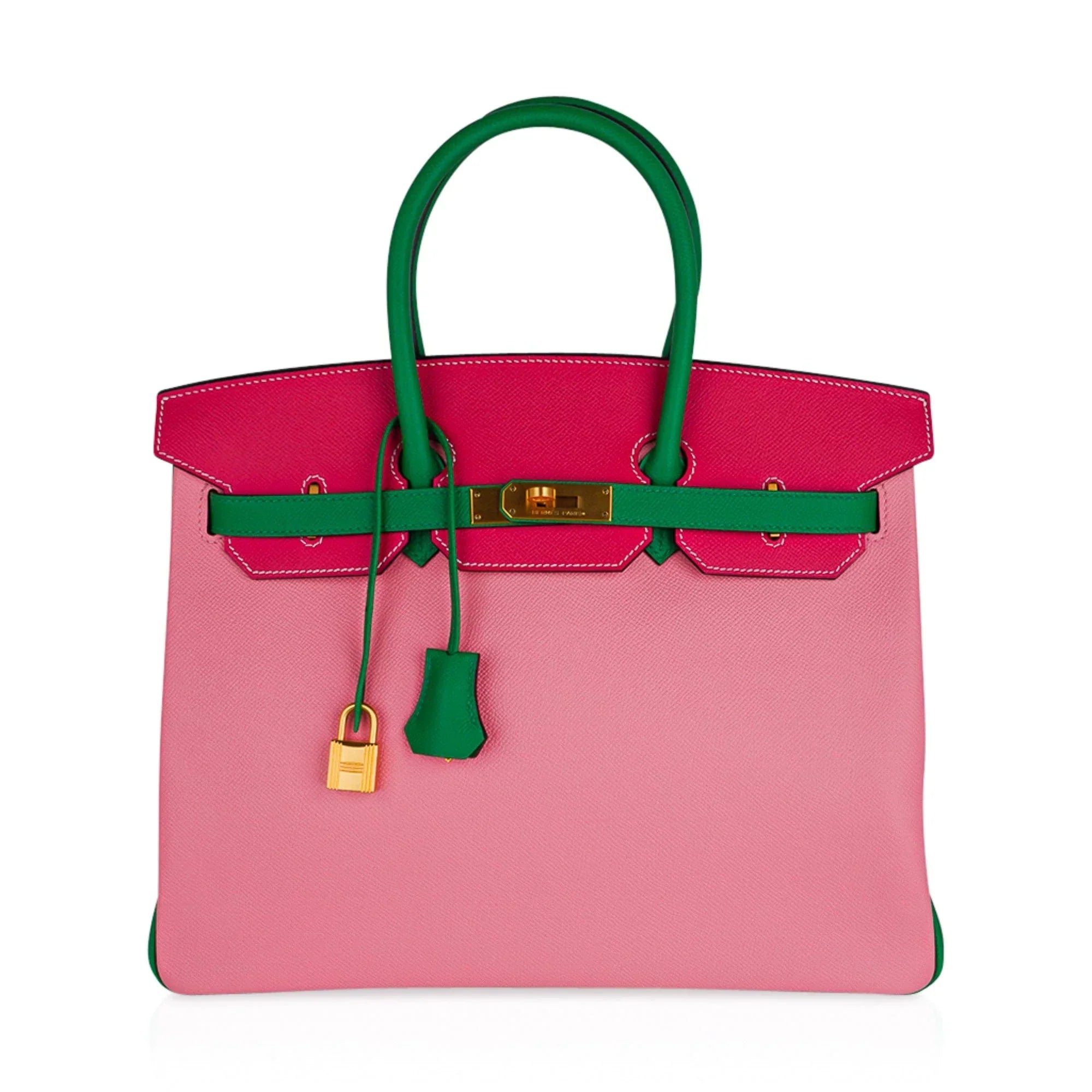 Birkin 35 HSS Bag Rose Confetti/Rose Tyrien/Bamboo Brushed Gold Hardware