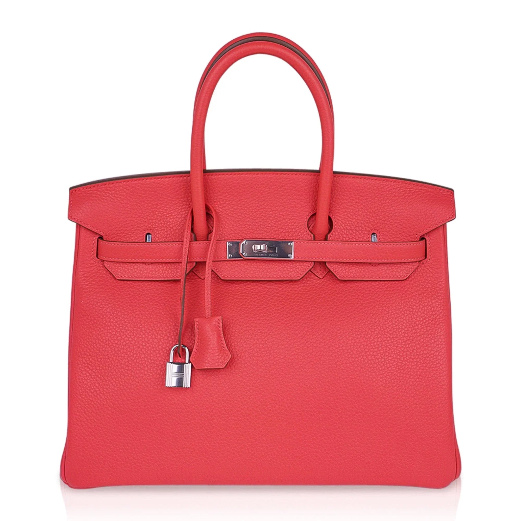 Birkin 35 Bag Rose Jaipur Clemence Leather with Palladium Hardware