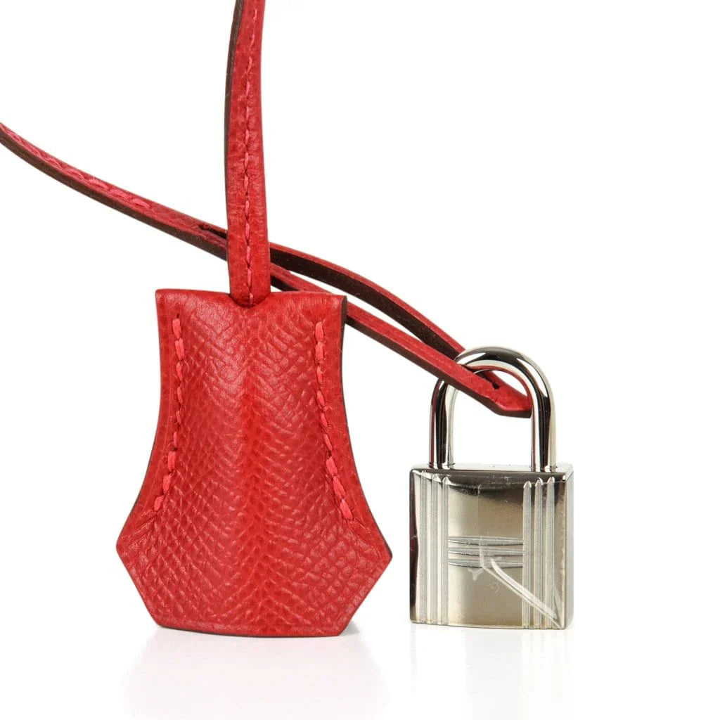 Birkin 35 Bag Rouge Casaque Lipstick Red Epsom Palladium new