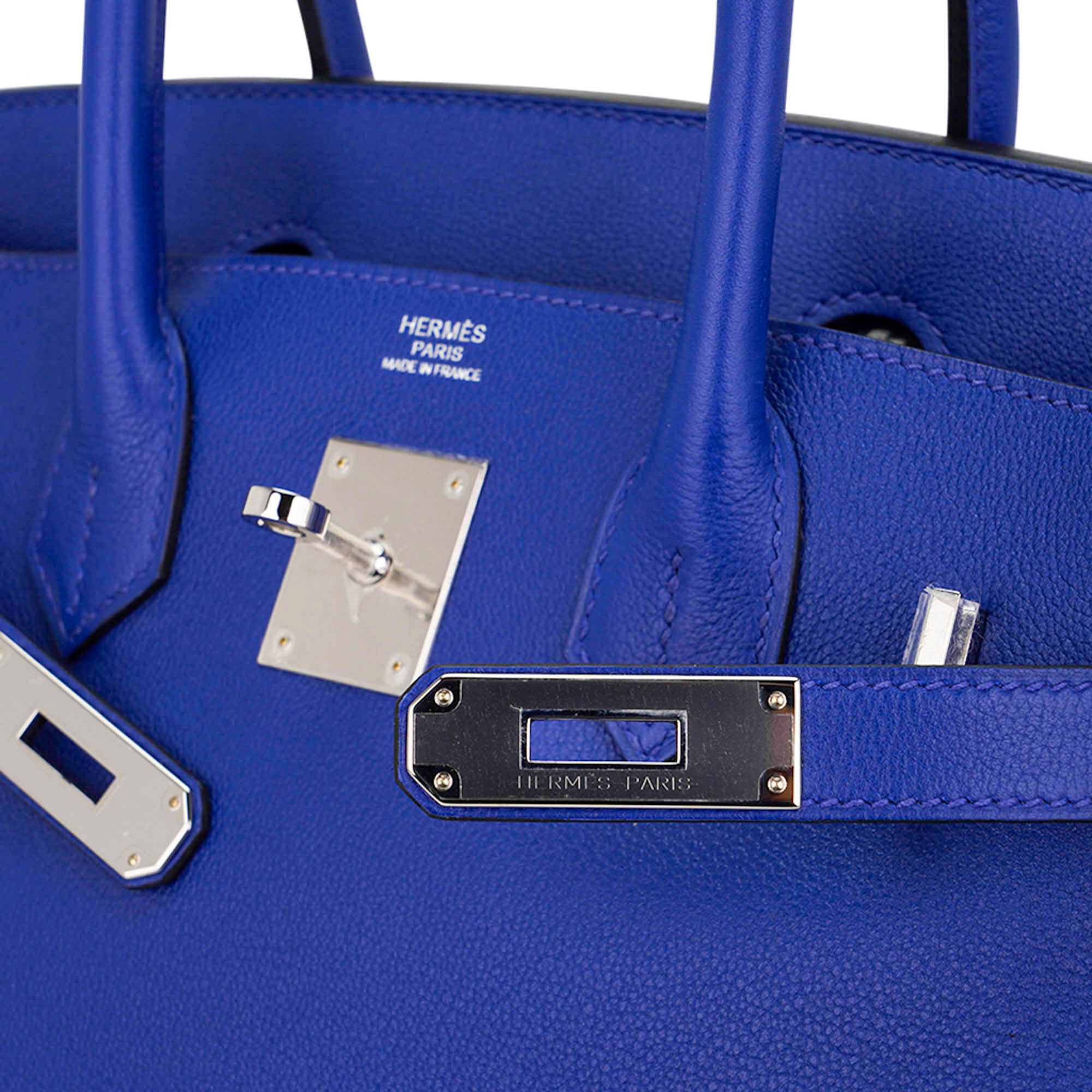 Birkin 30 Bag Blue Electric Novillo Leather with Palladium Hardware