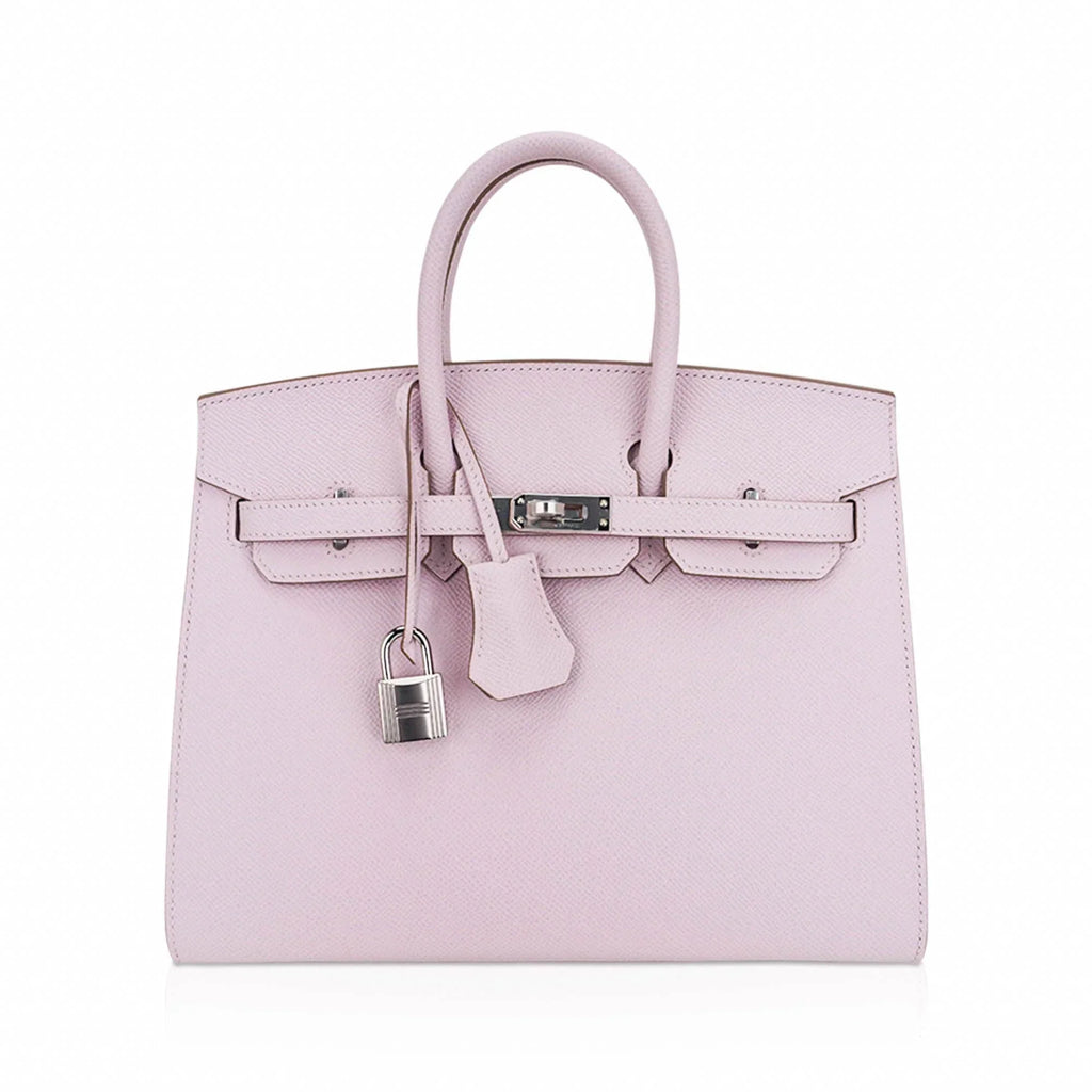 Birkin 25 Bag Sellier Mauve Pale Epsom Leather with Palladium Hardware