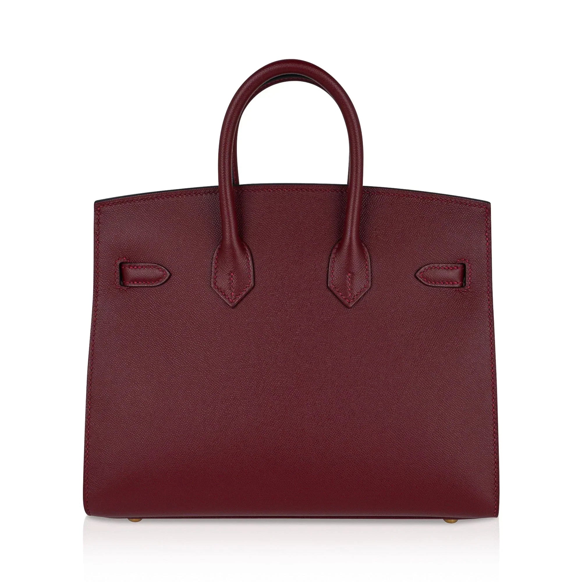 Birkin 25 Bag Sellier Rouge H Gold Hardware Veau Madame Leather