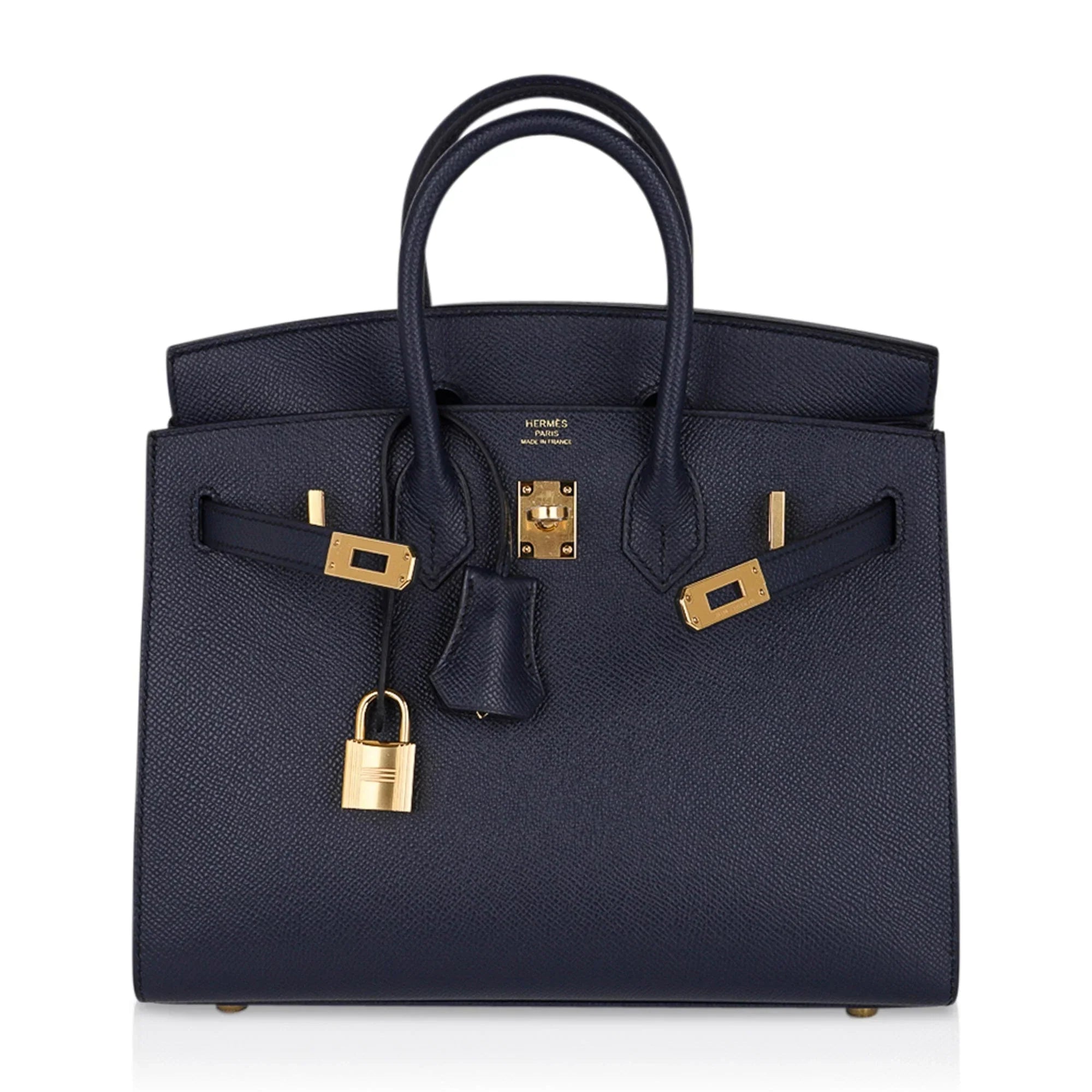 Birkin 25 Sellier Bag Bleu Indigo Gold Hardware Epsom Leather New w/Box