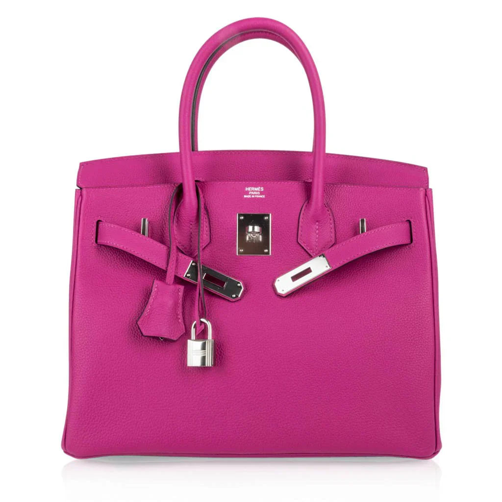 Birkin 30 Bag Rose Pourpre Pink Togo Palladium