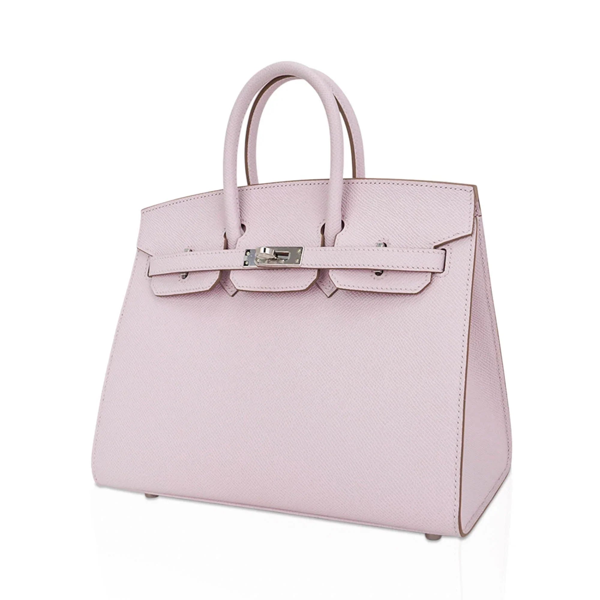 Birkin 25 Bag Sellier Mauve Pale Epsom Leather with Palladium Hardware