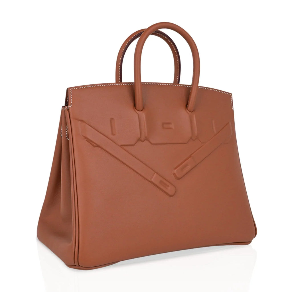 Shadow Birkin 25 Bag Gold Evercalf Limited Edition