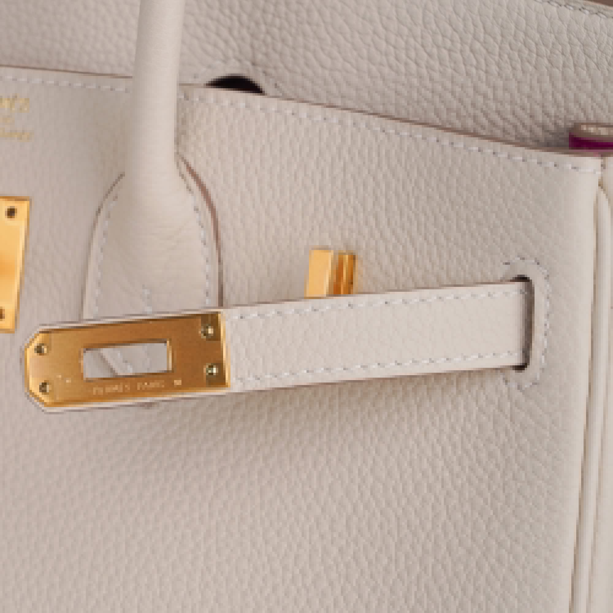 Birkin HSS 25 Bag Beton w/ Pink Rose Pourpre Brushed Gold Hardware Togo