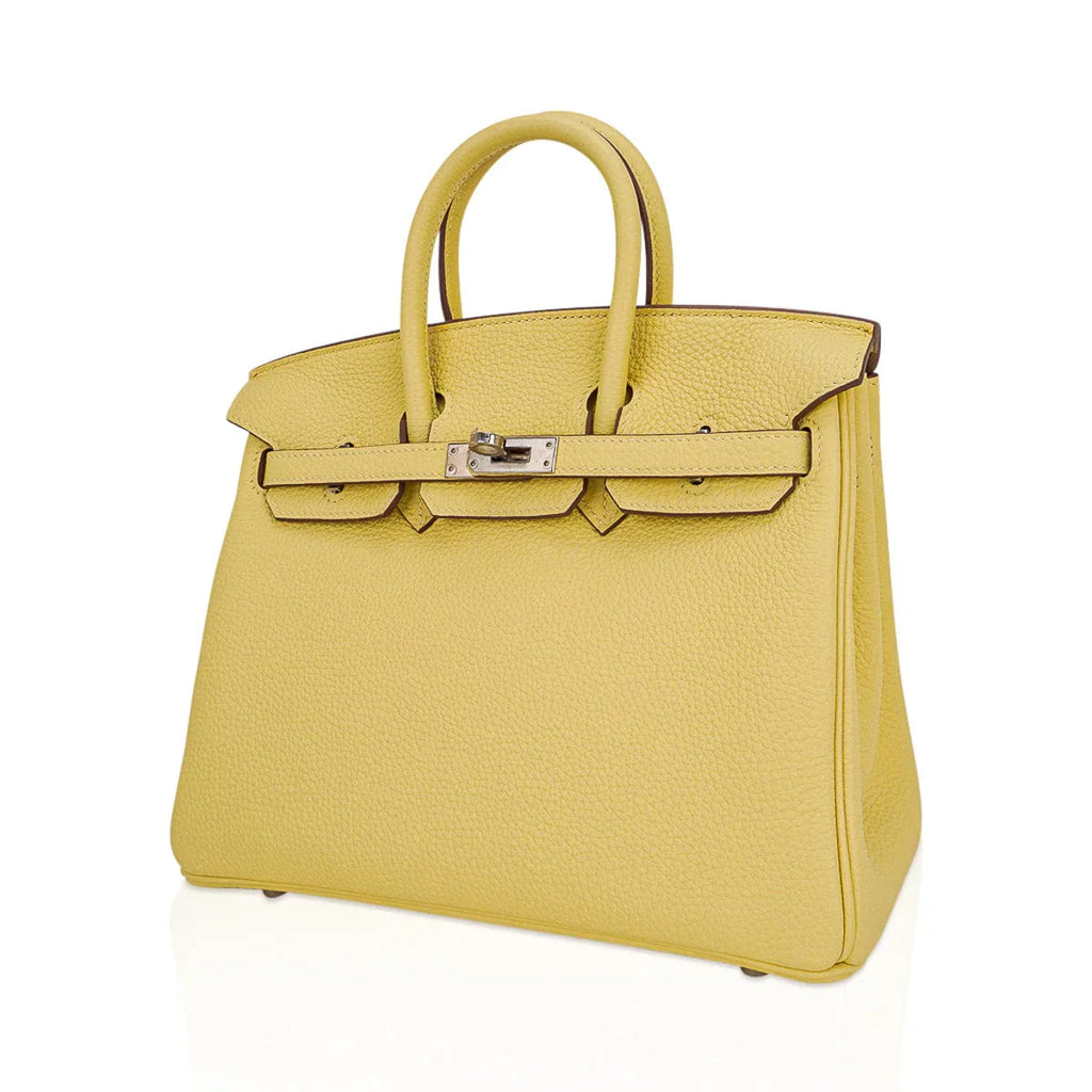 Birkin 25 Bag Jaune Poussin Togo Leather with Palladium Hardware