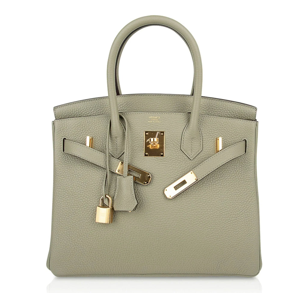Birkin 30 Bag Sage (Sauge) Clemence Leather Gold Hardware