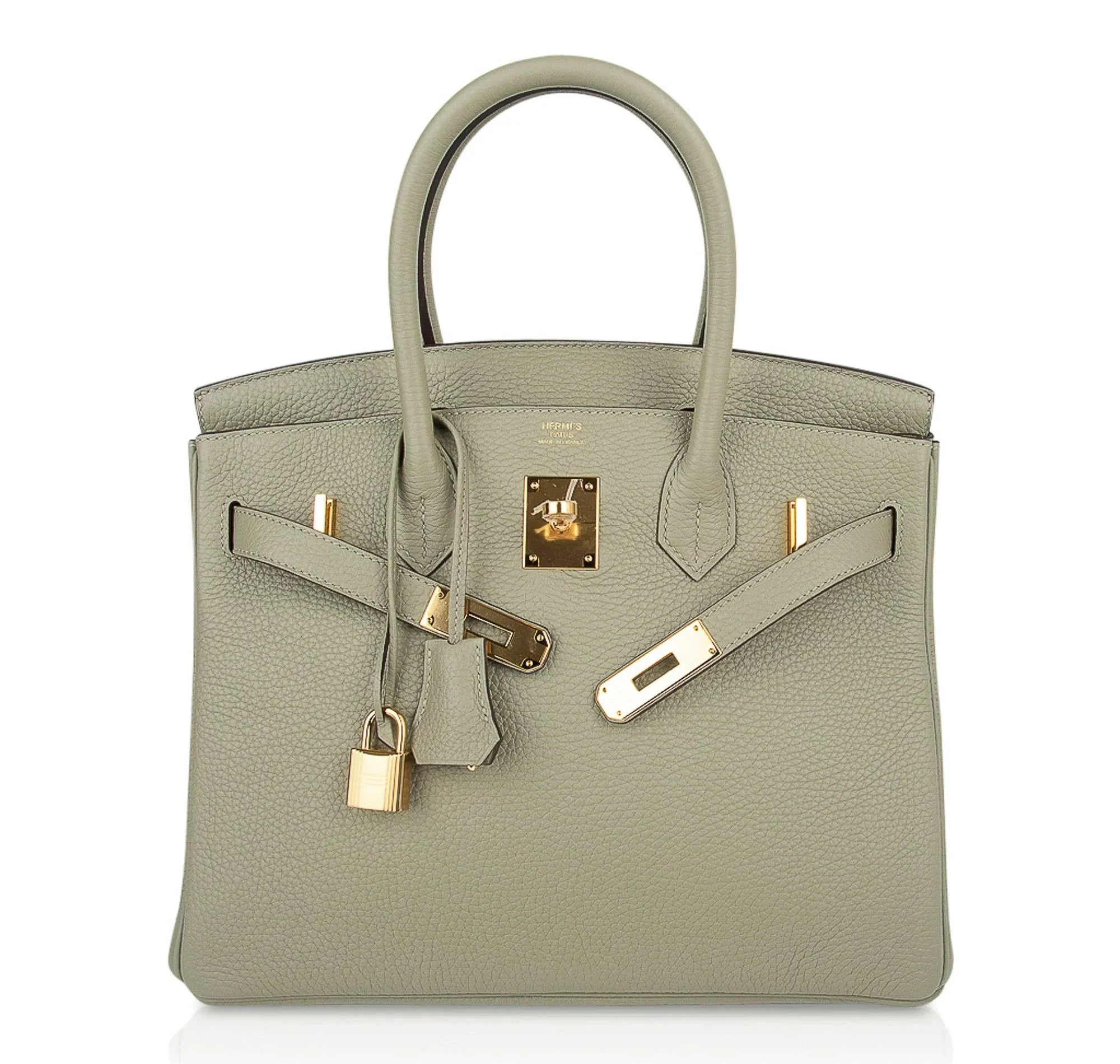 Birkin 30 Bag Sage (Sauge) Clemence Leather Gold Hardware