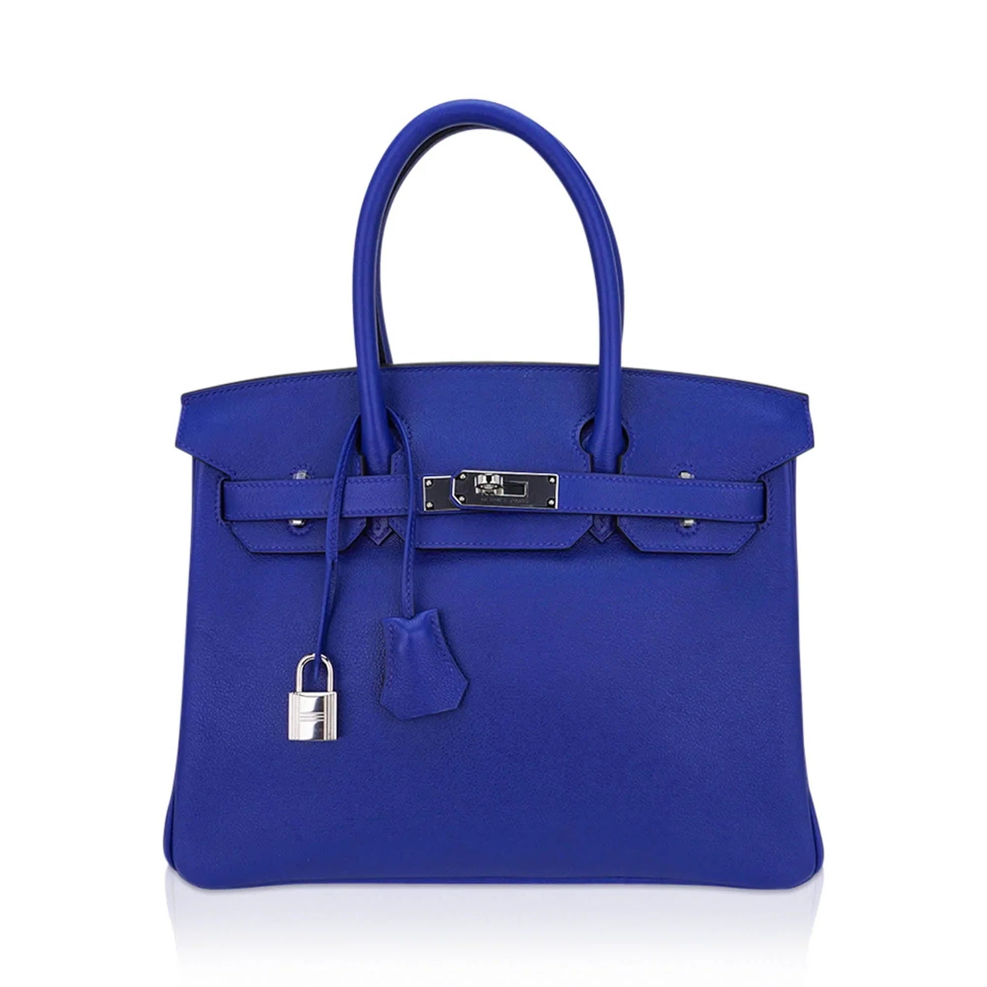 Birkin 30 Bag Blue Electric Novillo Leather with Palladium Hardware