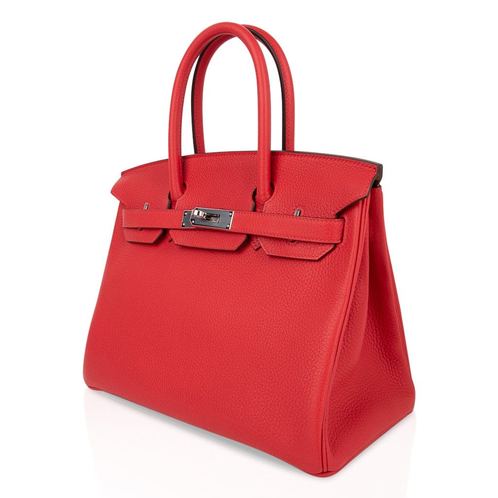Verso Birkin 30 Bag Rouge Tomate & Natural Sable Togo Leather with Palladium Hardwre