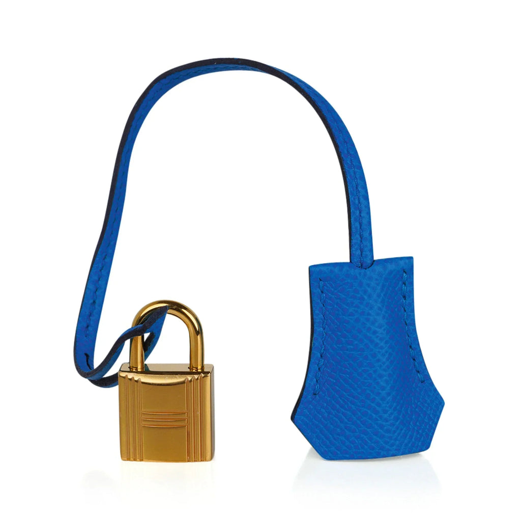 Birkin 30 Bag Bleu Frida Epsom Gold Hardware New w/ Box