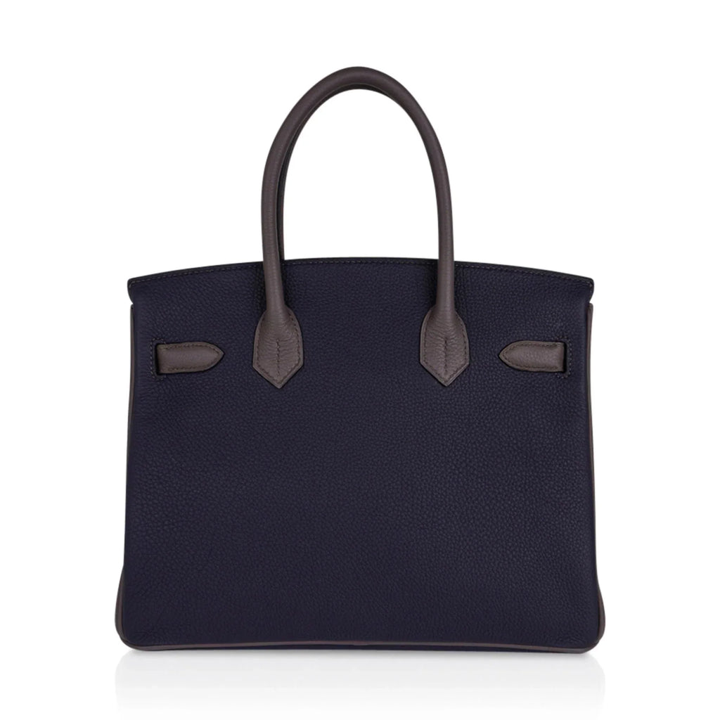 Special Order HSS Birkin 30 Bag Blue Nuit & Etain Togo Leather with Brushed Palladium Hardware