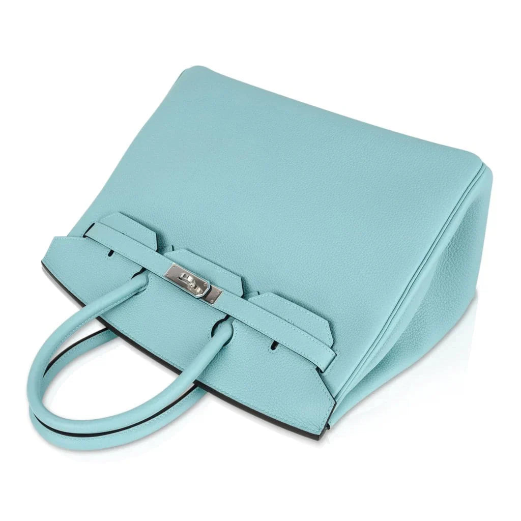 Birkin 35 Bag Fresh Blue Atoll Togo Palladium Hardware