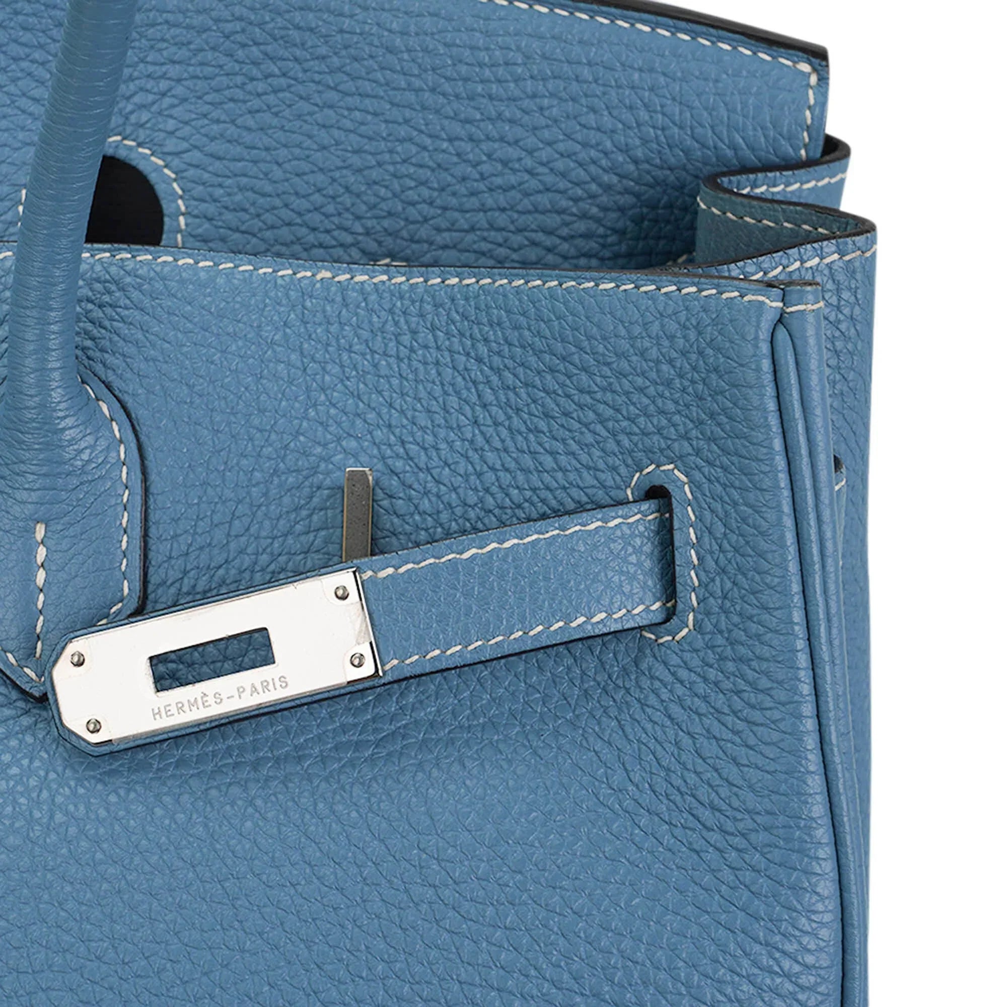 Birkin 35 Bag Blue Jean Togo Leather with Palladium Hardware