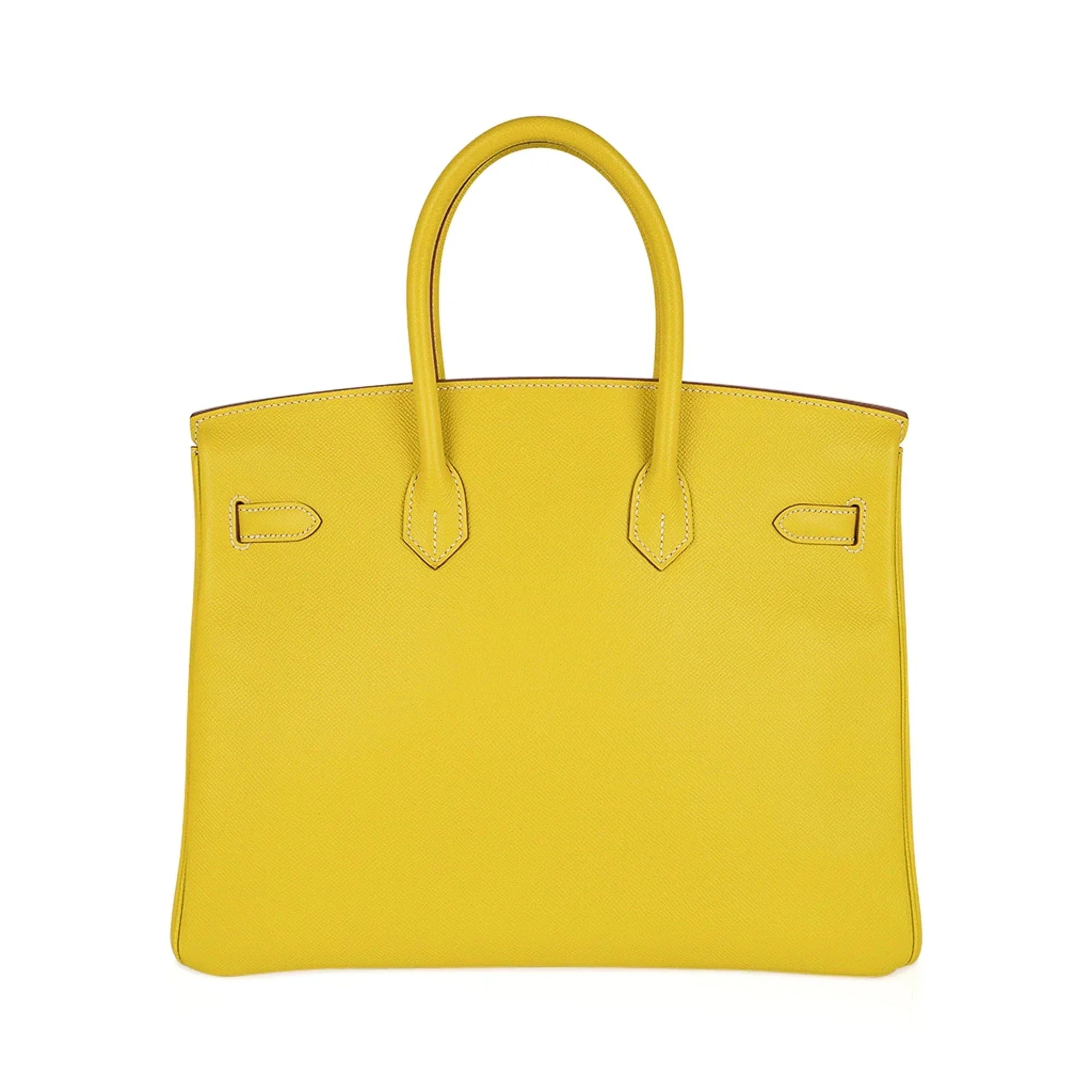 Birkin 35 Lime Candy Limited Edition Bag Epsom Palladium