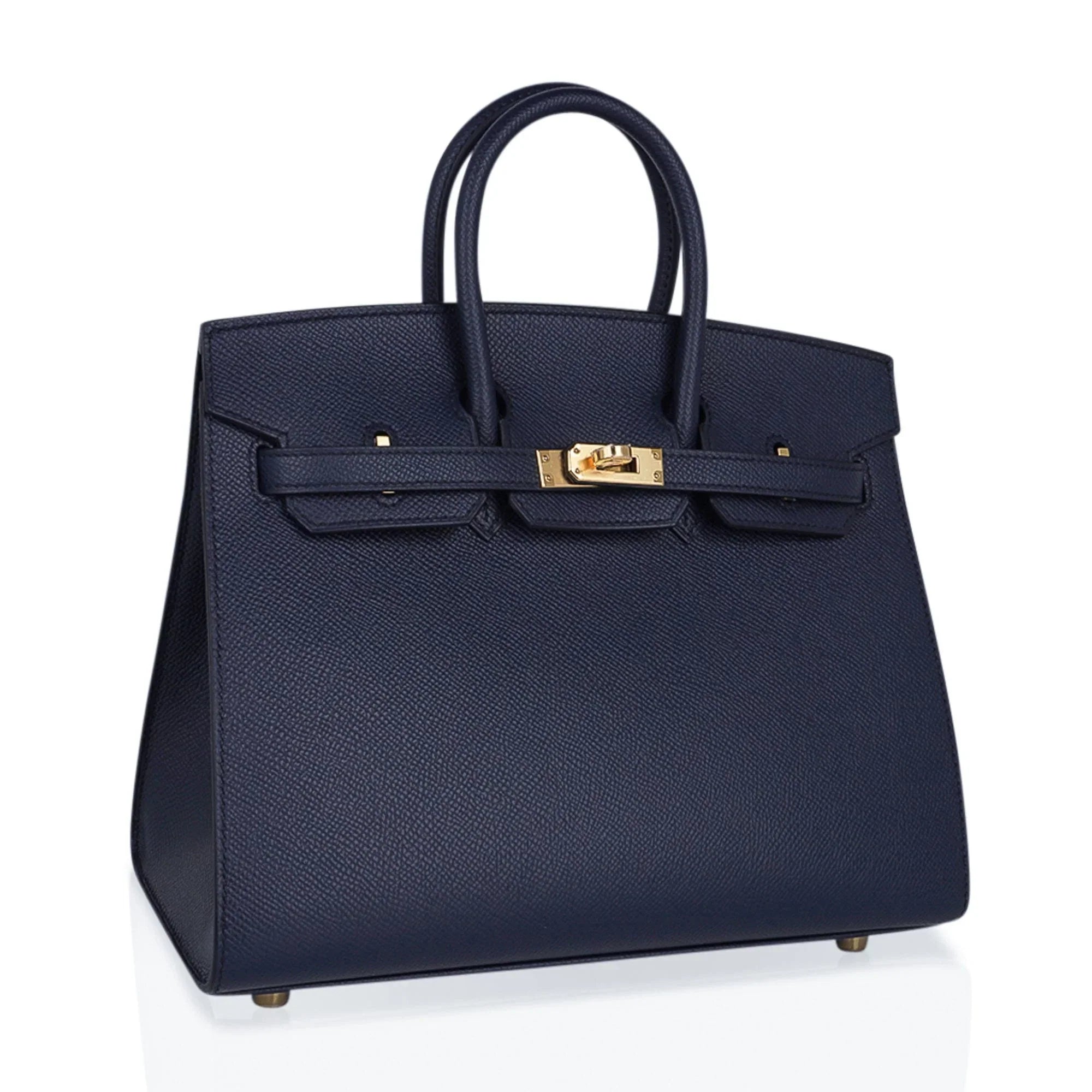 Birkin 25 Sellier Bag Bleu Indigo Gold Hardware Epsom Leather New w/Box