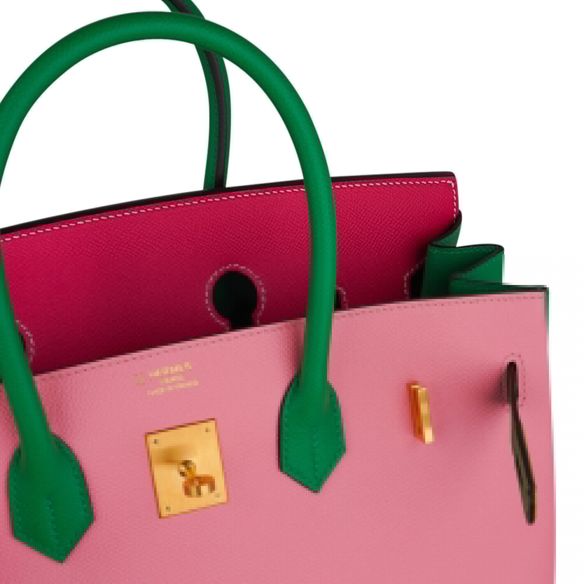 Birkin 35 HSS Bag Rose Confetti/Rose Tyrien/Bamboo Brushed Gold Hardware
