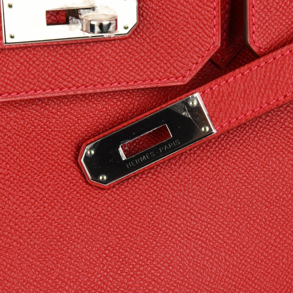 Birkin 35 Bag Rouge Casaque Lipstick Red Epsom Palladium new