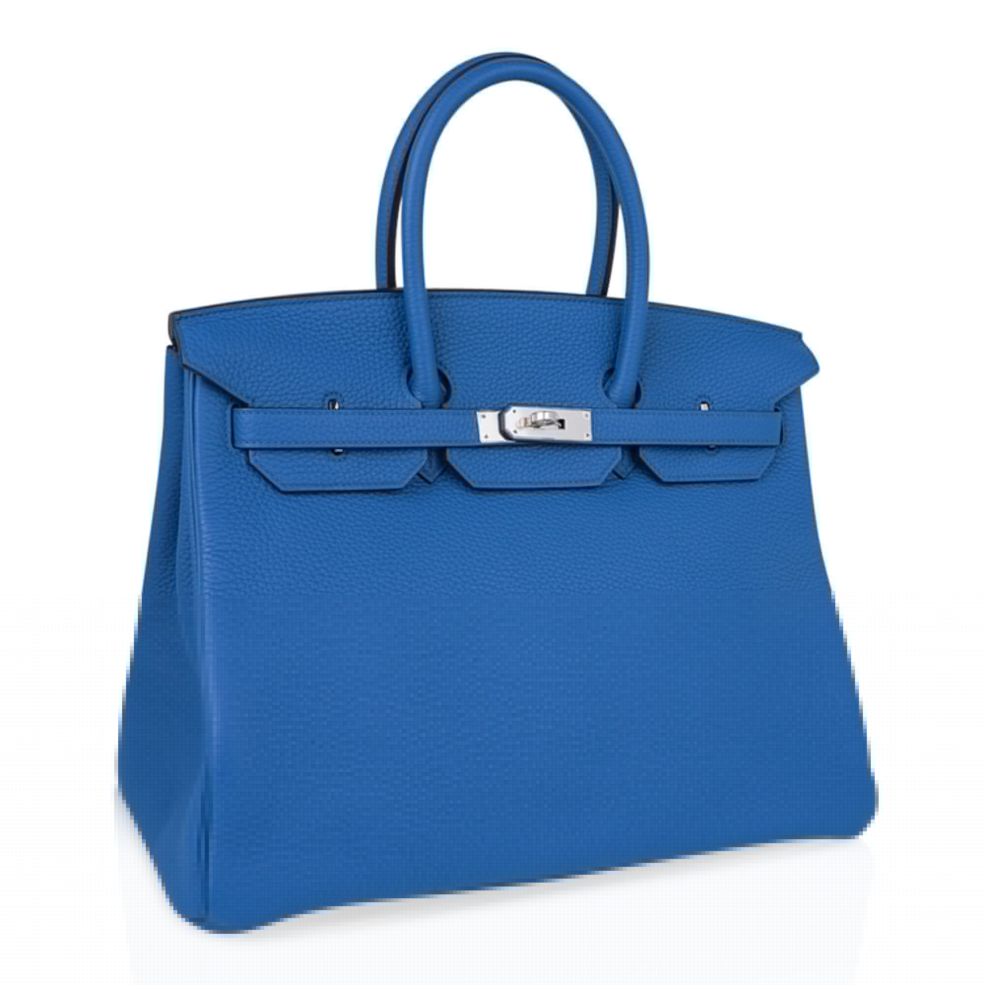 Birkin 35 Bag Rich Blue Izmir Clemence Palladium