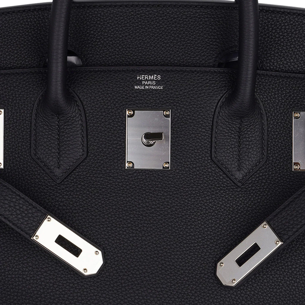 Limited Edition HAC Western Birkin 40 Bag Runway Embroidered Black Togo Leather with Palladium Hardware